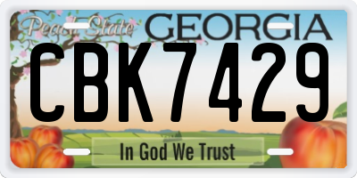 GA license plate CBK7429