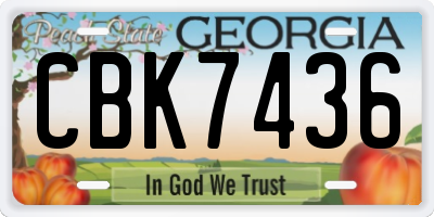 GA license plate CBK7436