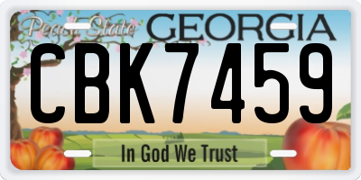 GA license plate CBK7459