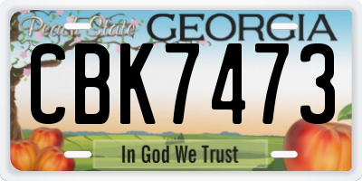 GA license plate CBK7473