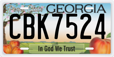 GA license plate CBK7524
