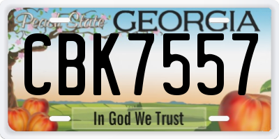 GA license plate CBK7557