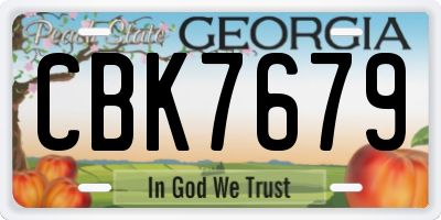 GA license plate CBK7679