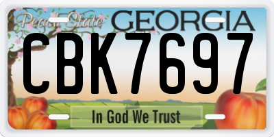 GA license plate CBK7697