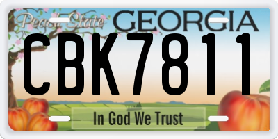 GA license plate CBK7811