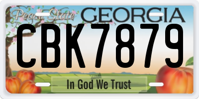 GA license plate CBK7879
