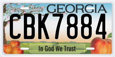 GA license plate CBK7884