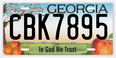 GA license plate CBK7895