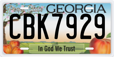 GA license plate CBK7929