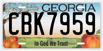 GA license plate CBK7959