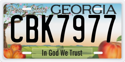 GA license plate CBK7977