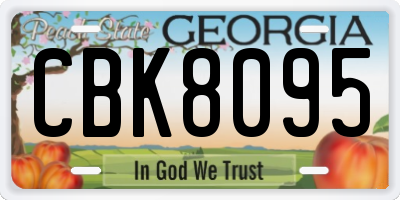 GA license plate CBK8095