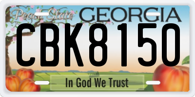 GA license plate CBK8150