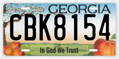 GA license plate CBK8154