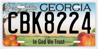 GA license plate CBK8224