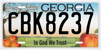 GA license plate CBK8237