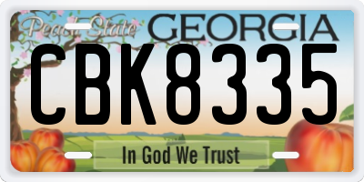 GA license plate CBK8335