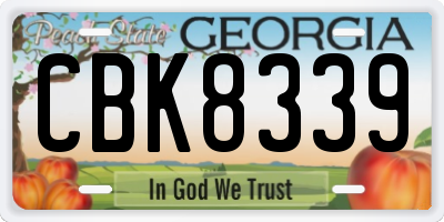 GA license plate CBK8339