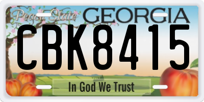 GA license plate CBK8415