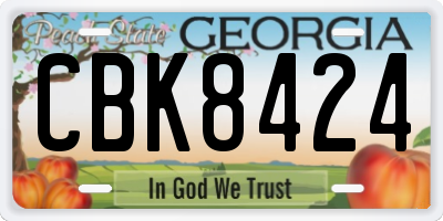 GA license plate CBK8424