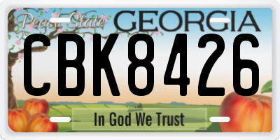 GA license plate CBK8426