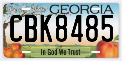 GA license plate CBK8485