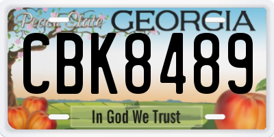 GA license plate CBK8489