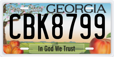 GA license plate CBK8799