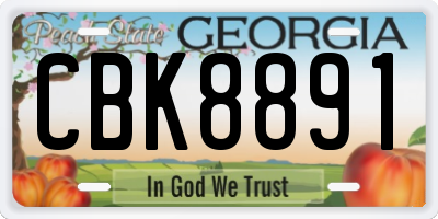 GA license plate CBK8891