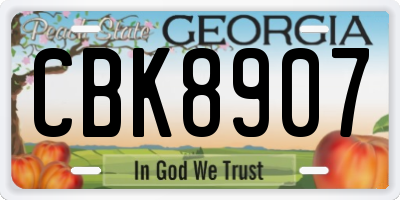 GA license plate CBK8907