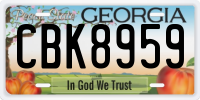 GA license plate CBK8959