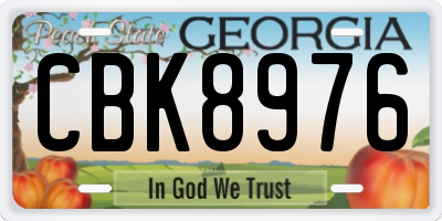 GA license plate CBK8976