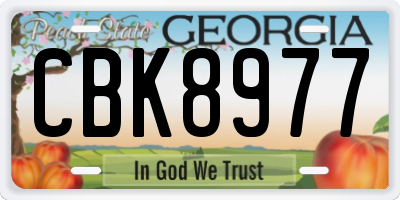 GA license plate CBK8977