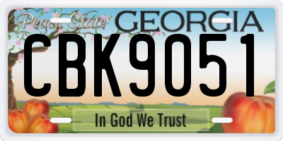 GA license plate CBK9051