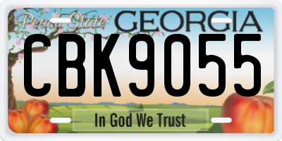 GA license plate CBK9055