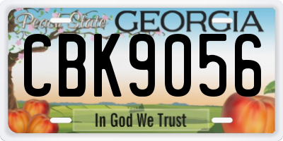 GA license plate CBK9056