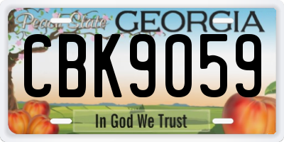 GA license plate CBK9059