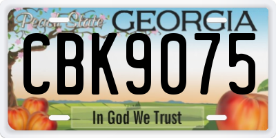 GA license plate CBK9075