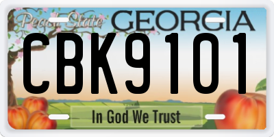 GA license plate CBK9101