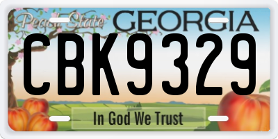 GA license plate CBK9329
