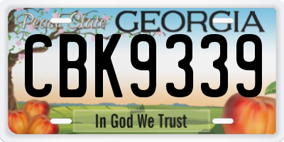 GA license plate CBK9339