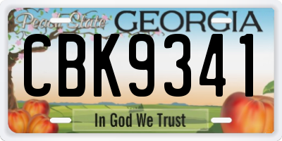 GA license plate CBK9341