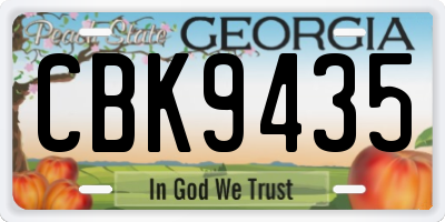 GA license plate CBK9435