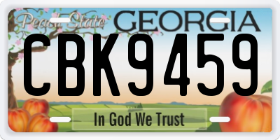 GA license plate CBK9459