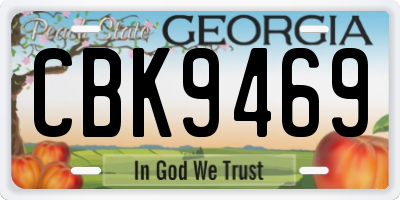 GA license plate CBK9469