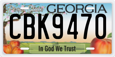 GA license plate CBK9470