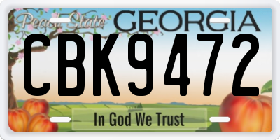 GA license plate CBK9472
