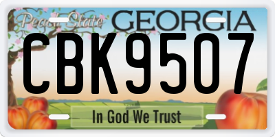 GA license plate CBK9507