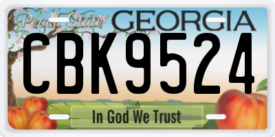 GA license plate CBK9524