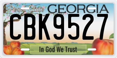 GA license plate CBK9527